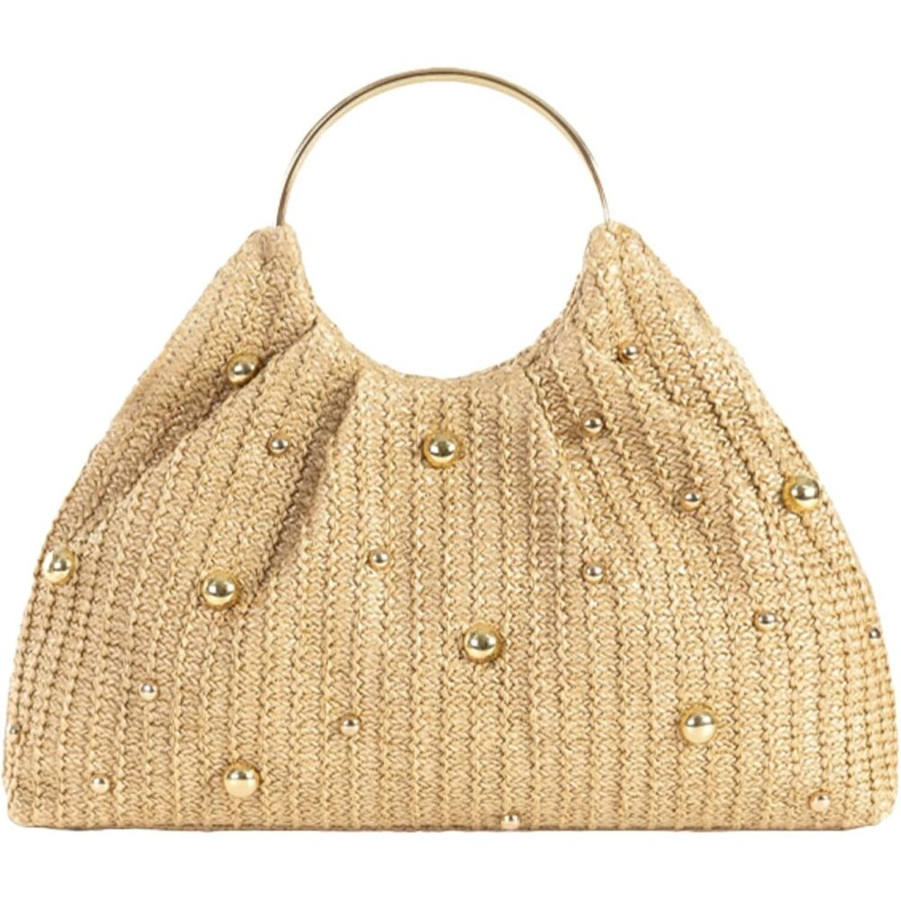 2025 Beaded Straw Evening Tote - Lightweight Chic Clutch For Special Occasions